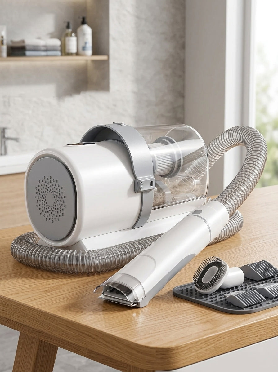 Pro Dog Grooming Vacuum (2.5L) + Custom Collar Bundle.