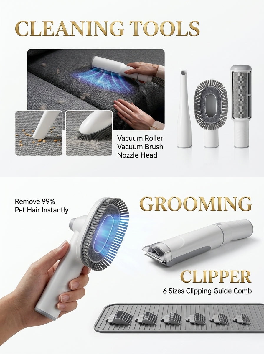 Pro Dog Grooming Vacuum (2.5L) + Custom Collar Bundle.