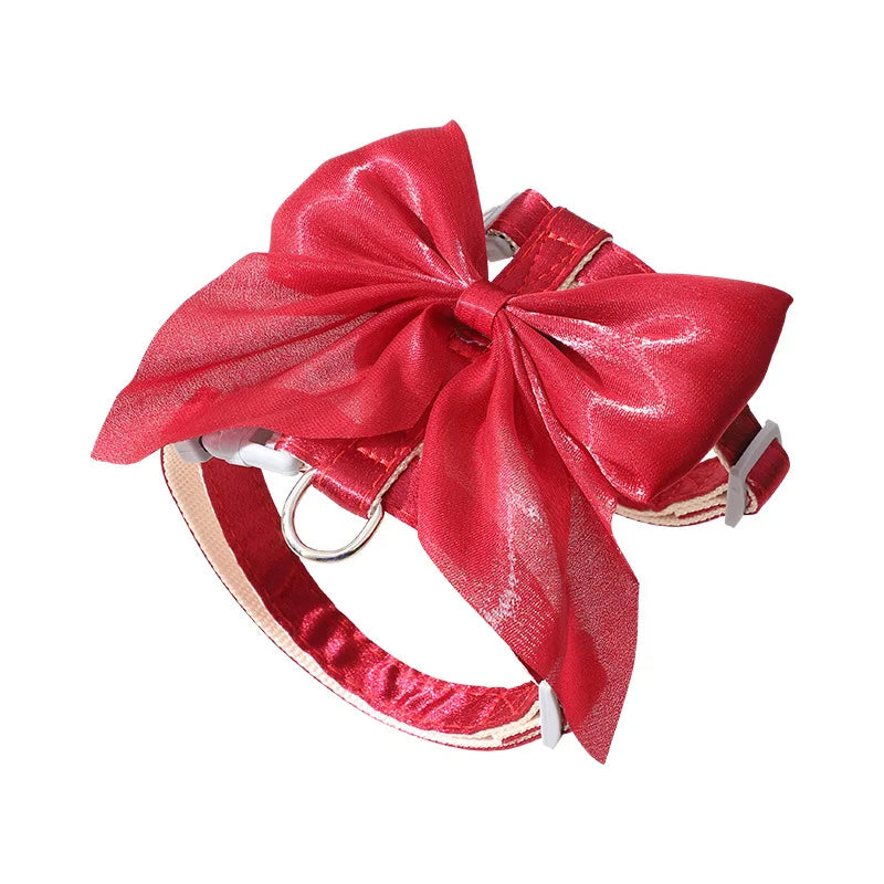 Satin Bowknot Escape-Proof Pet Harness
