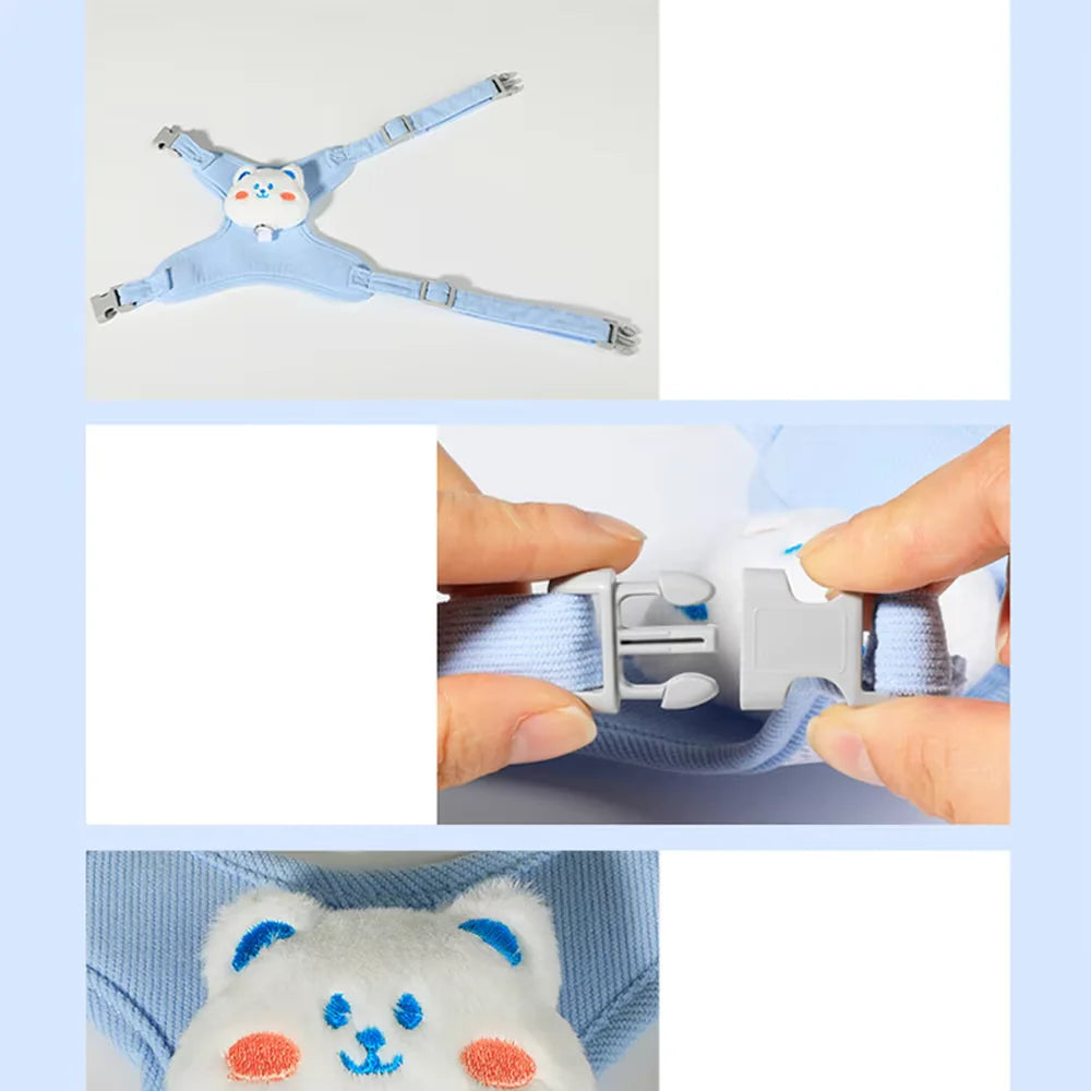 Soft Plush Bear Pet Harness & Leash Set