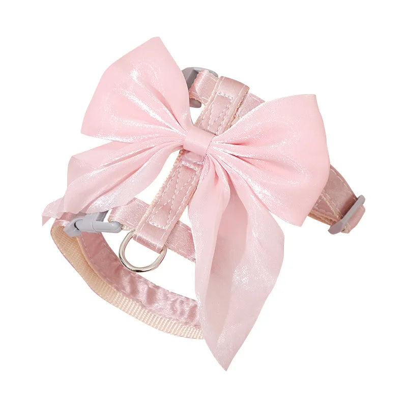 Satin Bowknot Escape-Proof Pet Harness