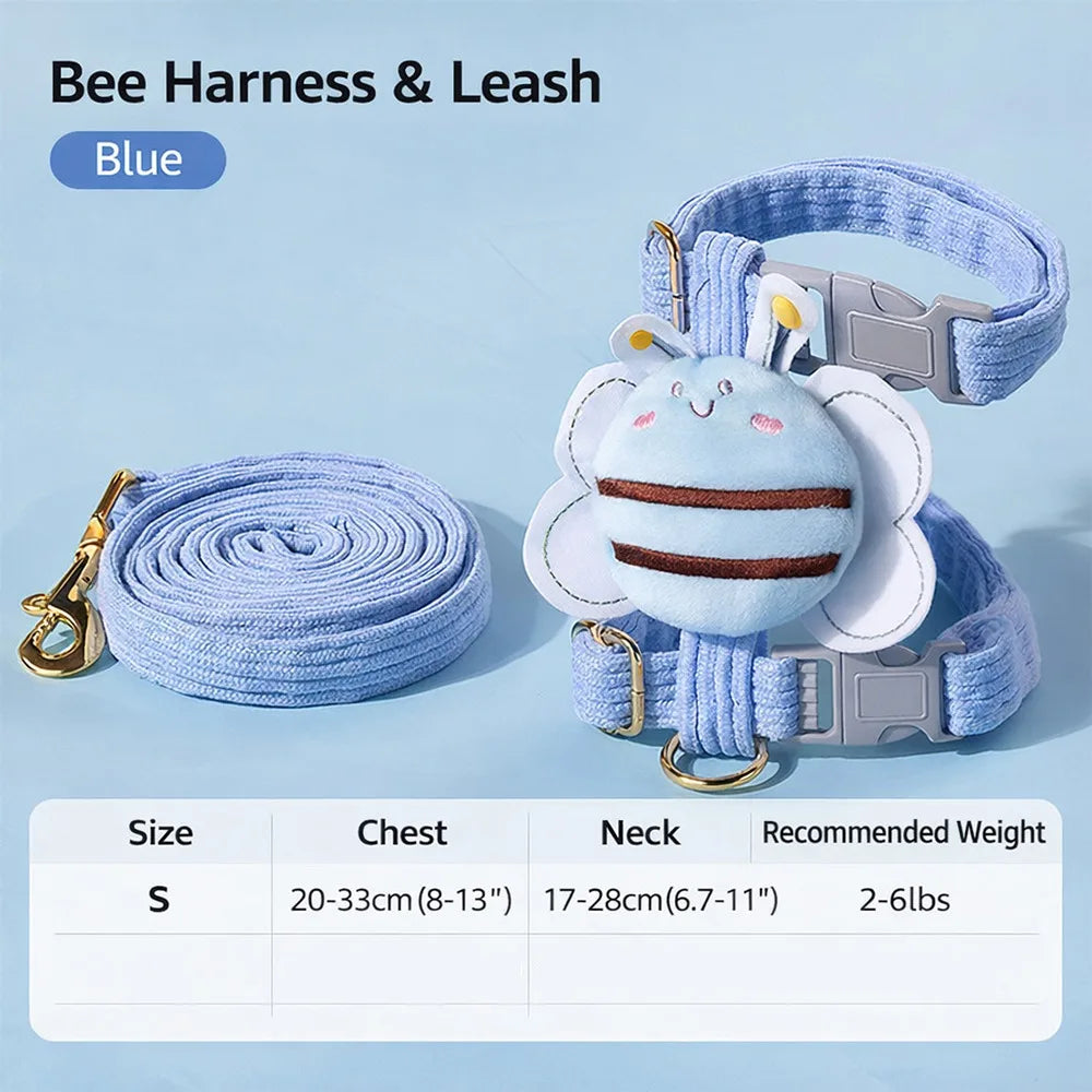 Cute Bumblebee Pet Harness & Leash Set