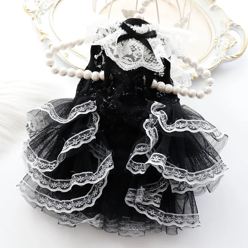 The Noir Hand-Stitched Lace Gown