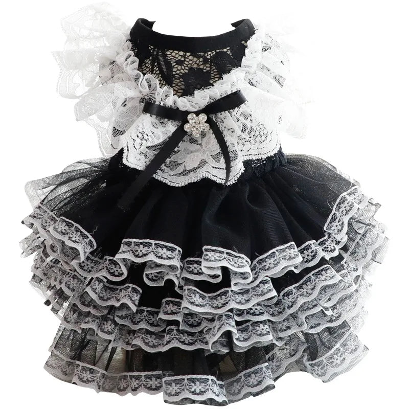 The Noir Hand-Stitched Lace Gown