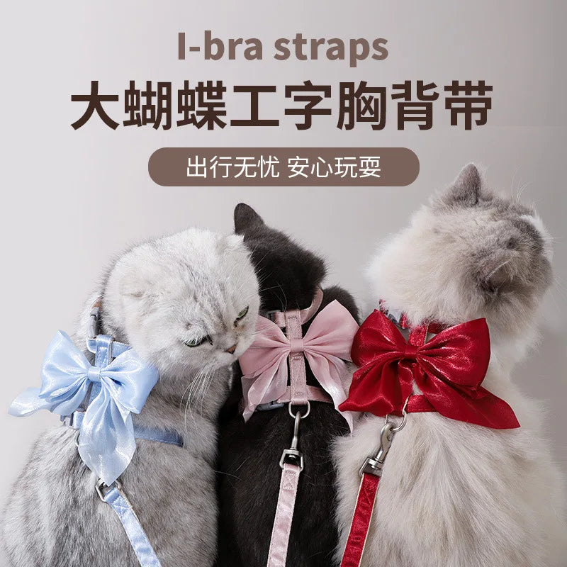 Satin Bowknot Escape-Proof Pet Harness