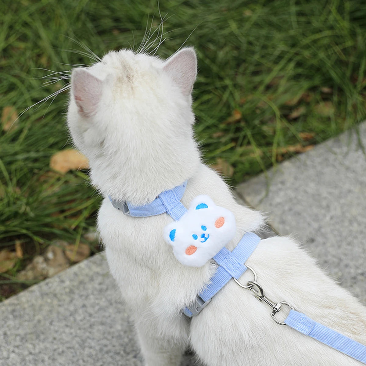 Pastel Plush Flower Pet Harness & Leash Set