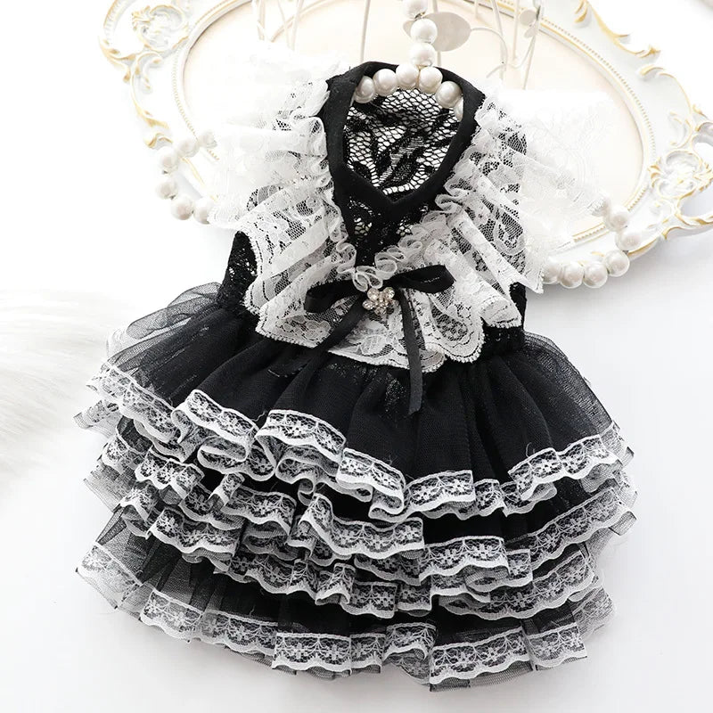 The Noir Hand-Stitched Lace Gown