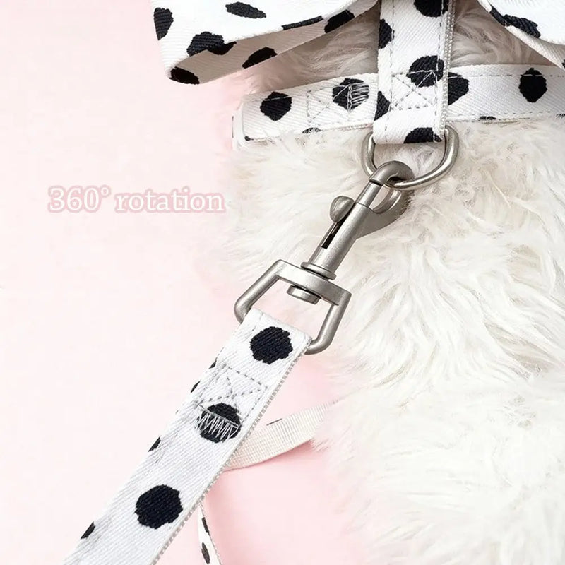Polka Dot Bowknot Pet Harness & Leash Set