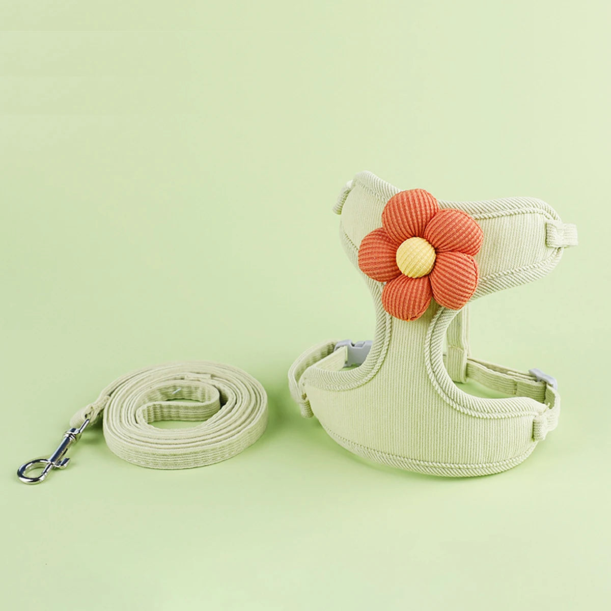 Pastel Plush Flower Pet Harness & Leash Set