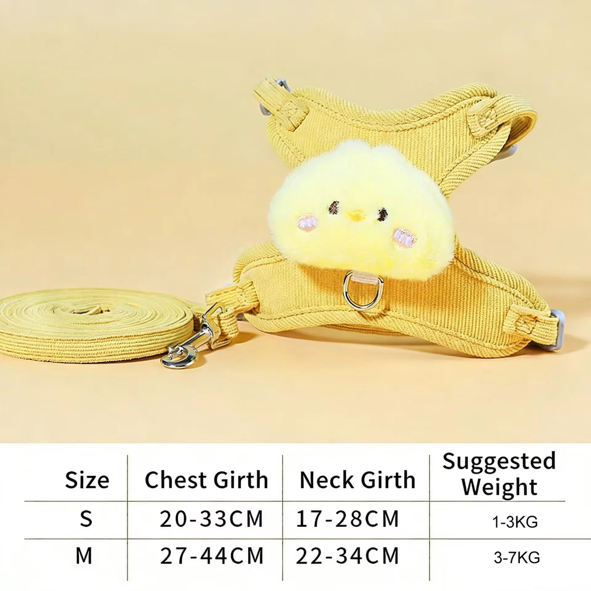 Soft Plush Bear Pet Harness & Leash Set