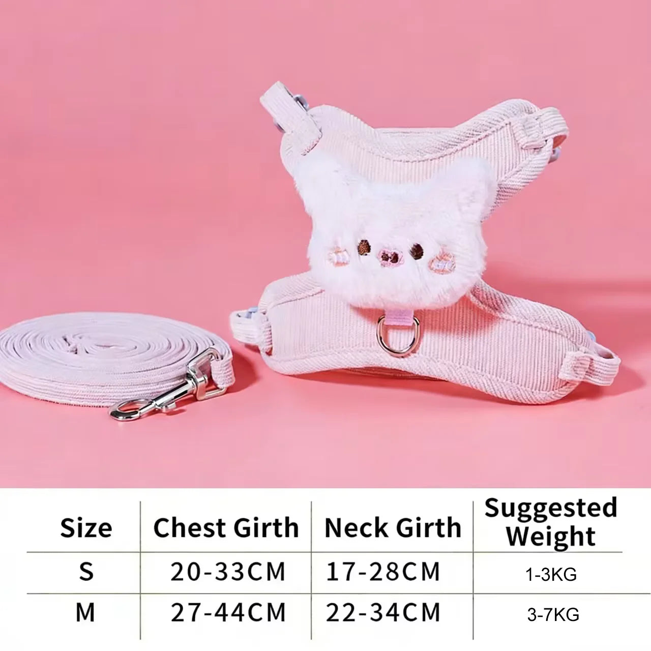 Soft Plush Bear Pet Harness & Leash Set