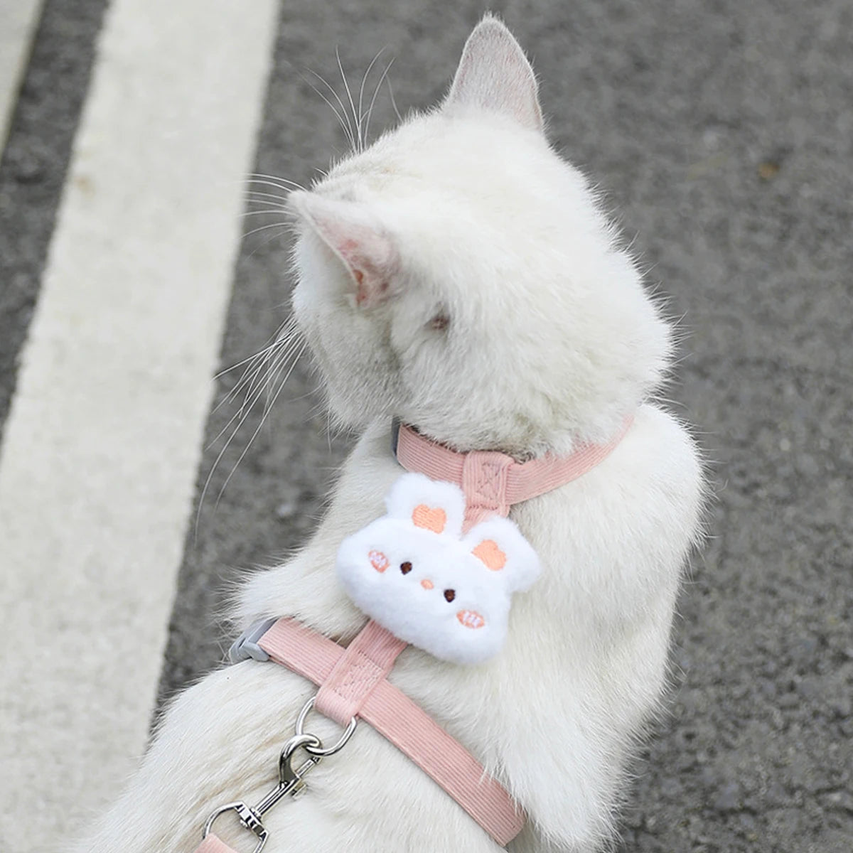 Pastel Plush Flower Pet Harness & Leash Set