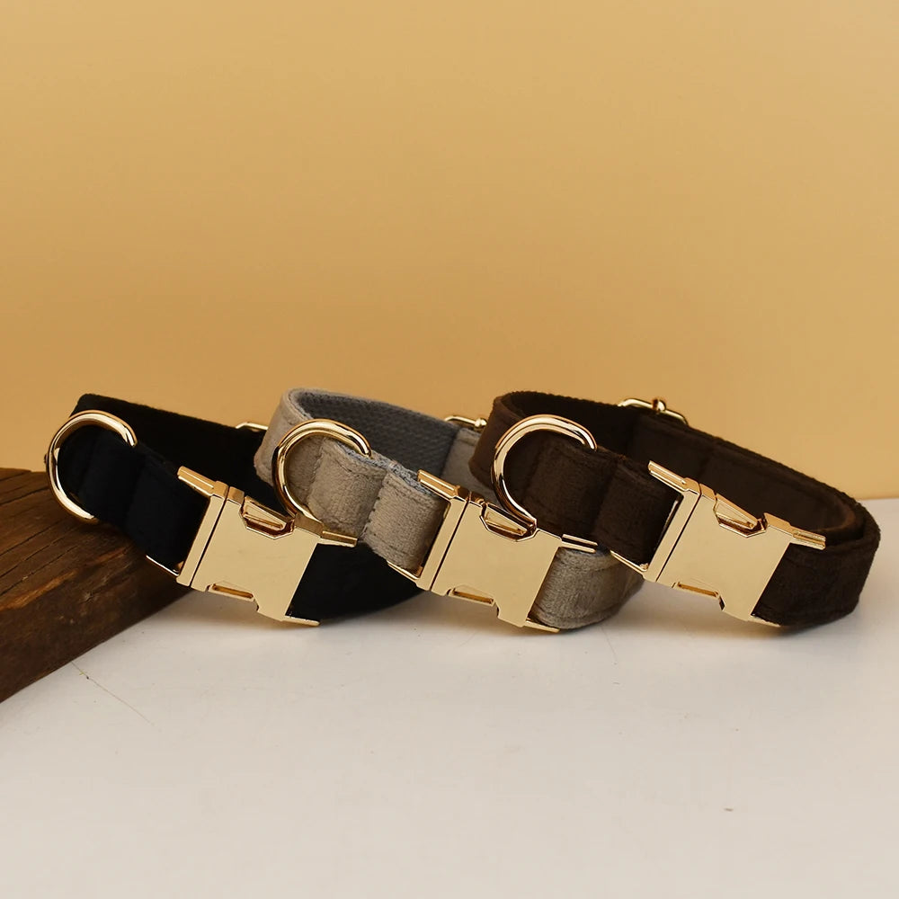 The Artisan Velvet Custom Collar (Midnight & Gold Palette)