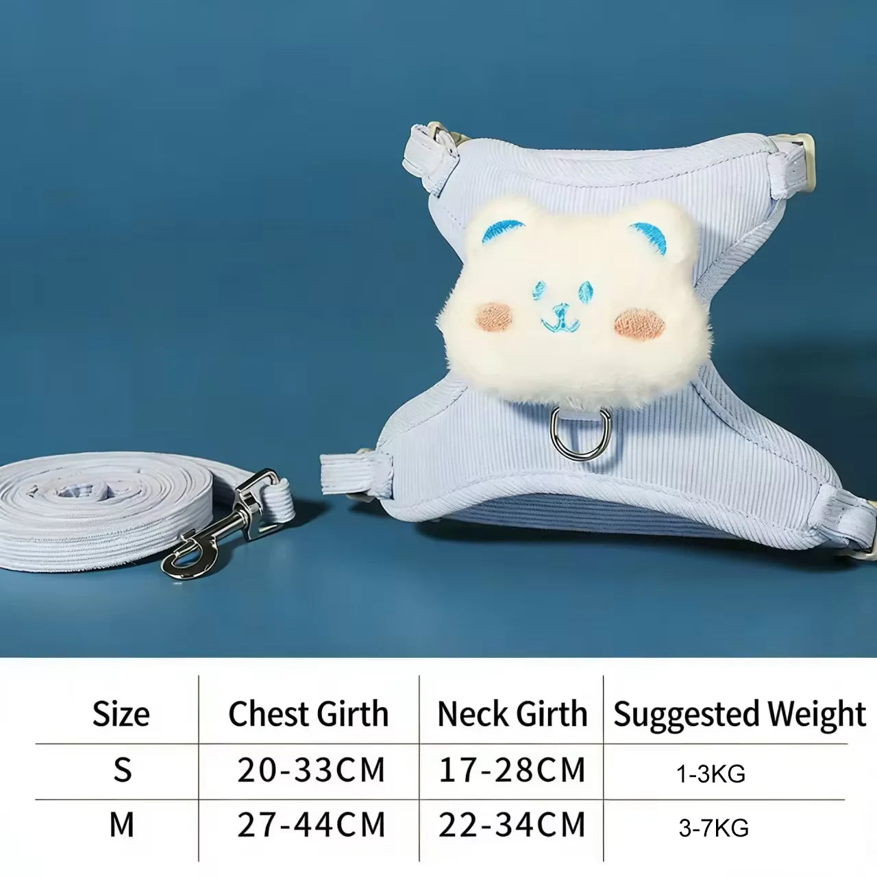 Soft Plush Bear Pet Harness & Leash Set