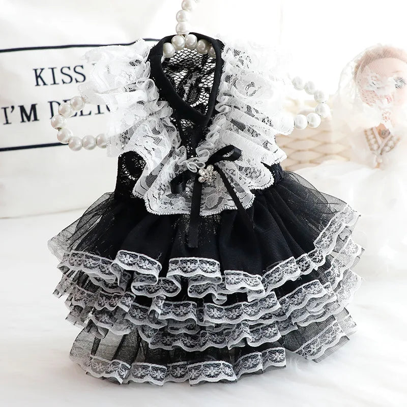 The Noir Hand-Stitched Lace Gown