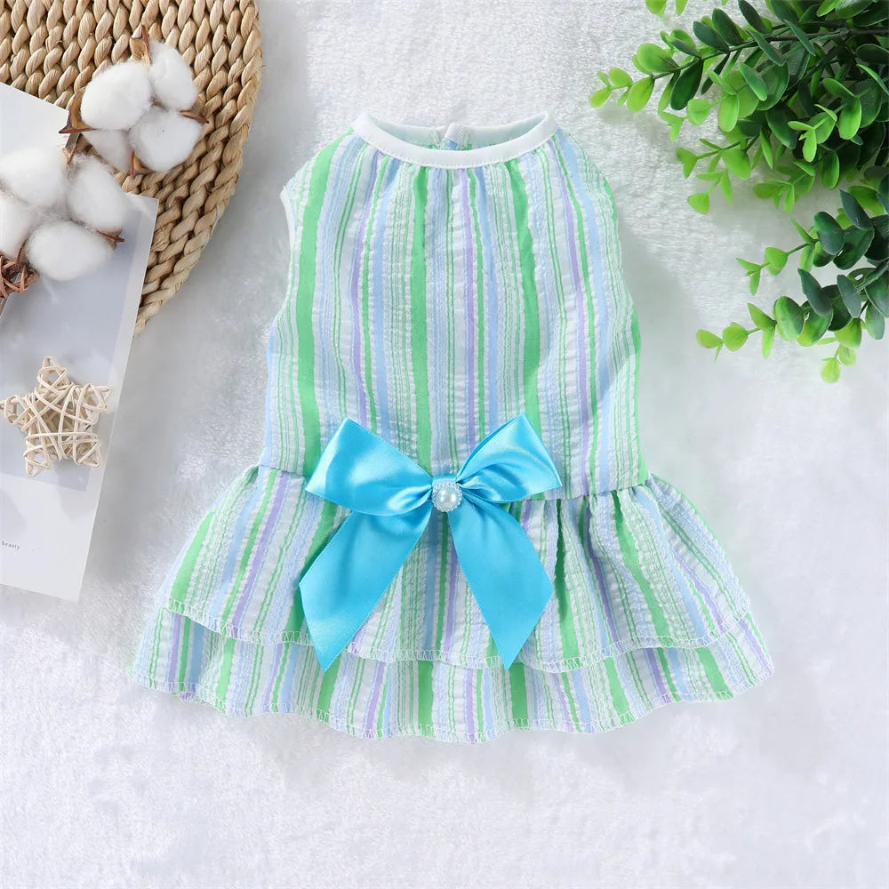 The Seaside Plaid Bow Dress